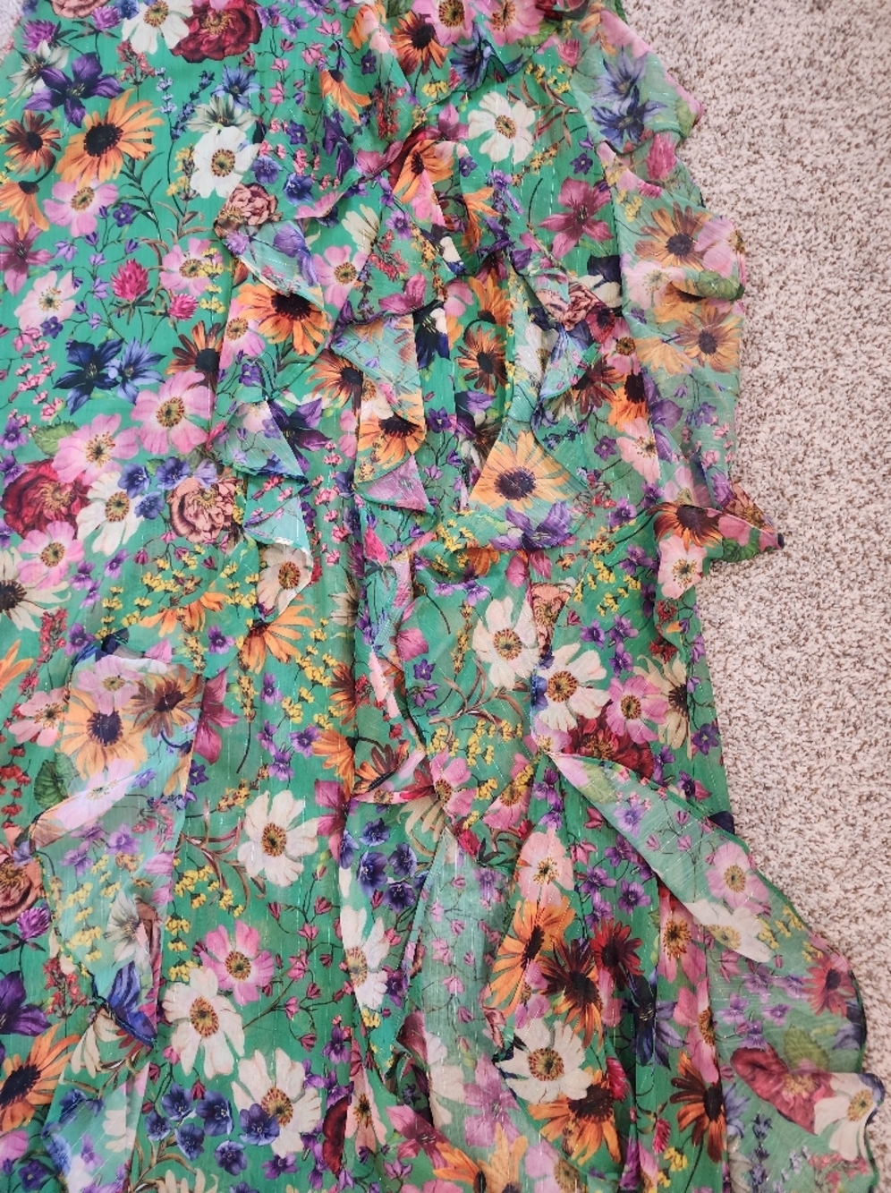 🌸Stunning Betsy & Adam Floral Halter Gown - Size 8 SUMMER DRESS HALTER STYLE ✨️ - Picture 12 of 16